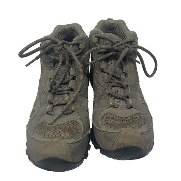 Merrell Vibram Gore-Tex Hiking Boots Olive Khaki Waterproof Trail Shoes 8 - Picture 3 of 15